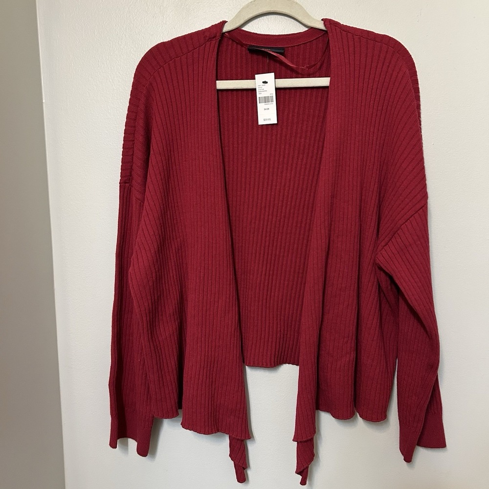 Lane Bryant Women's Ladies Long Sleeve Cardigan Sweater 26/28 Maroon Red NWT 4X